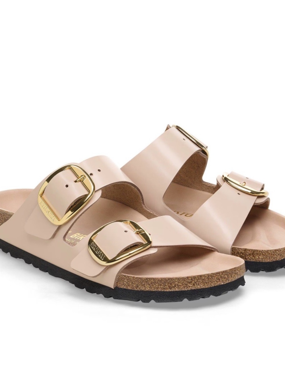 Birkenstock Big Buckle High Shine New Beige Gold Hardware